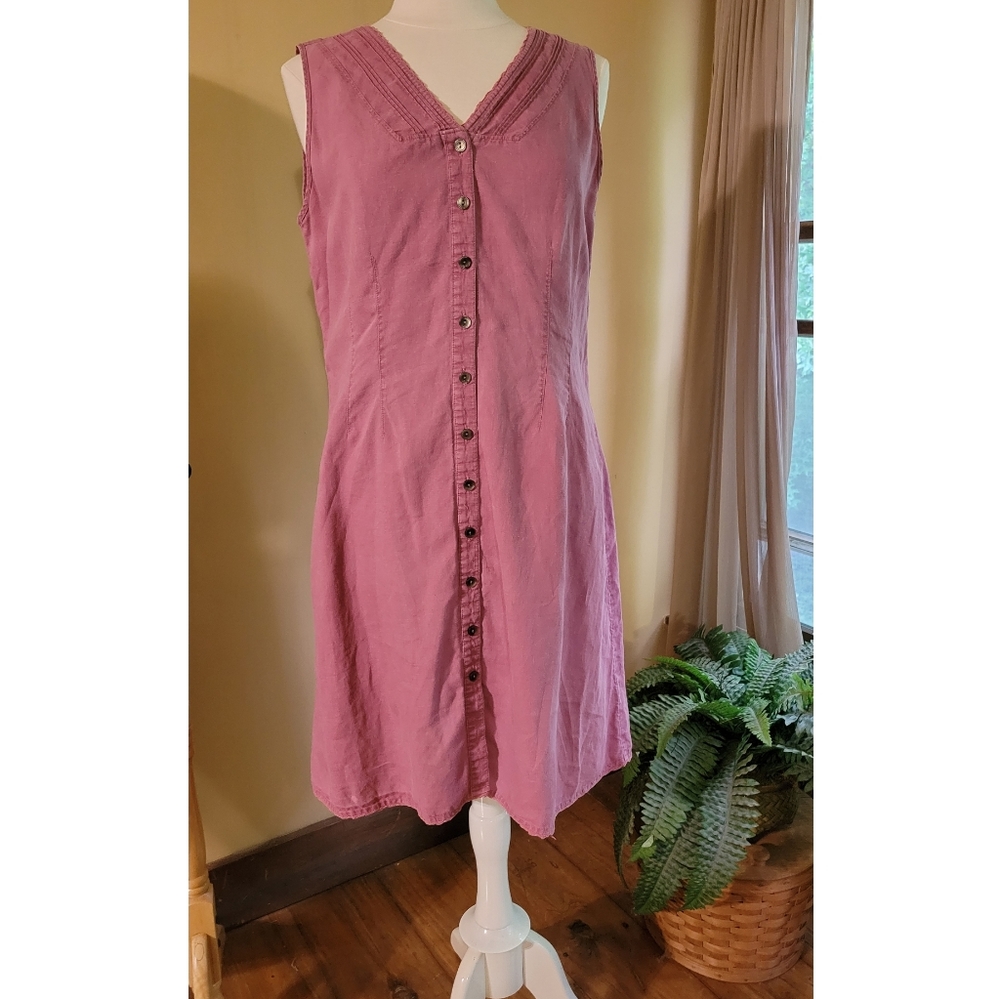 J. Jill Button Down Linen Dress